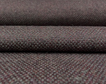 12 yd Maharam Firma Voyager Wine & Nickel Woven Wool Upholstery Fabric - Similar to Kvadrat Hallingdal - EQ
