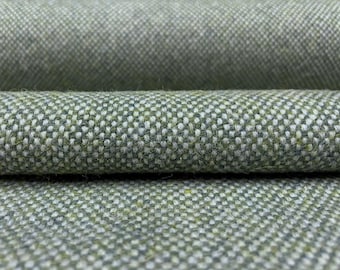 9.25 yd Maharam Firma Lineage Green White & Yellow Wool Upholstery Fabric - EZ