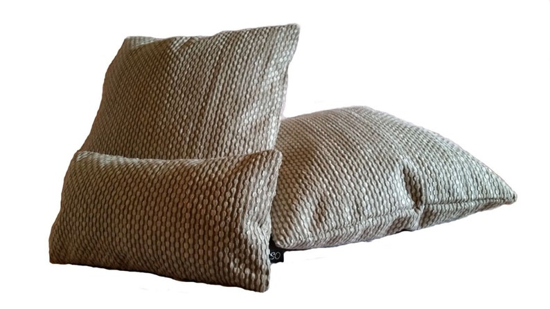 3 Nobilis Grain De Cafe Silver Cream Pillow Covers Three B4