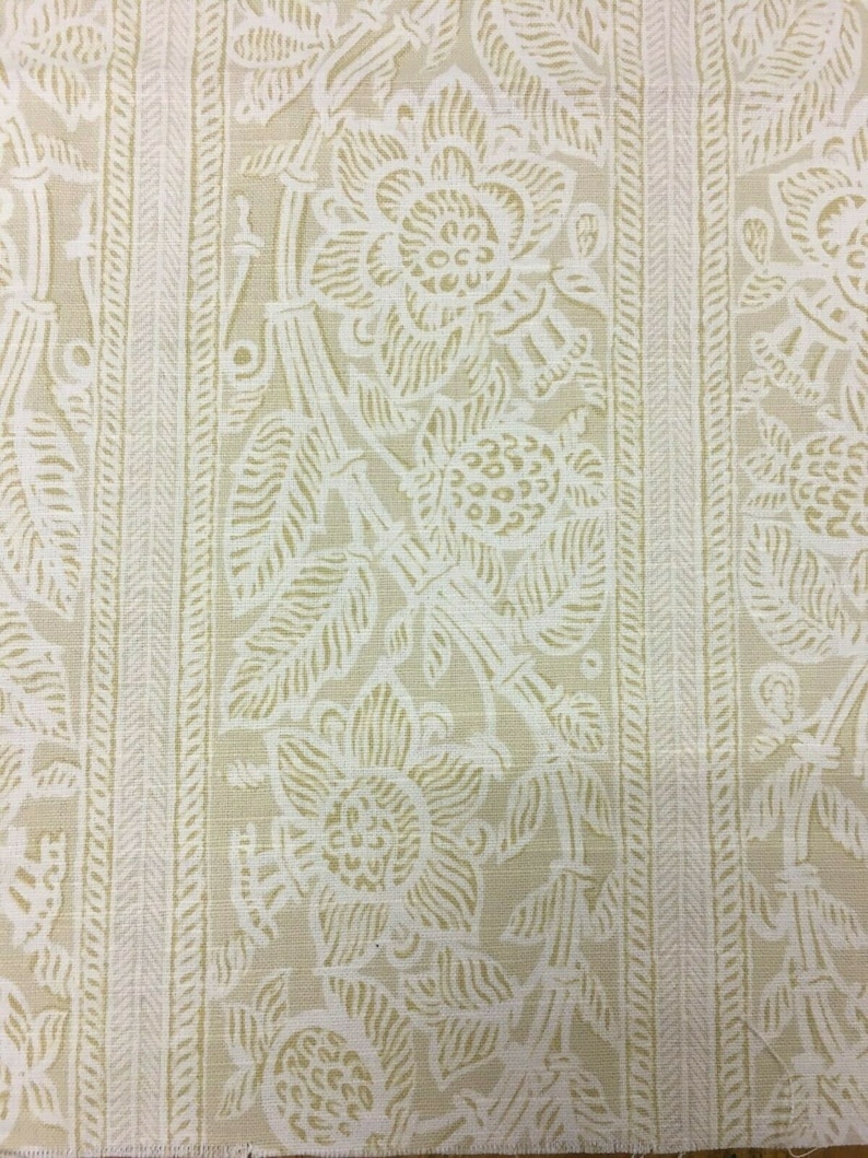 1.375 yds Creation Baumann Contemporary Floral Stripe Sand /& Cream Multi-Purpose Fabric