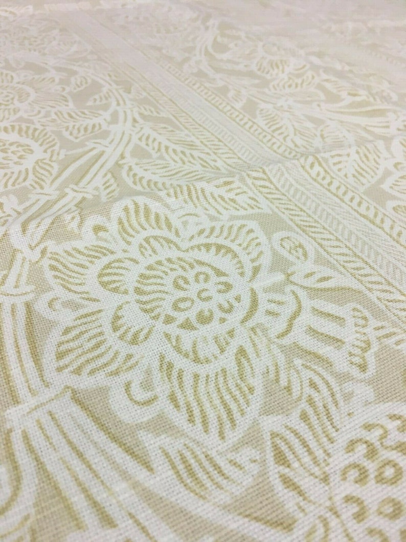 1.375 yds Creation Baumann Contemporary Floral Stripe Sand /& Cream Multi-Purpose Fabric