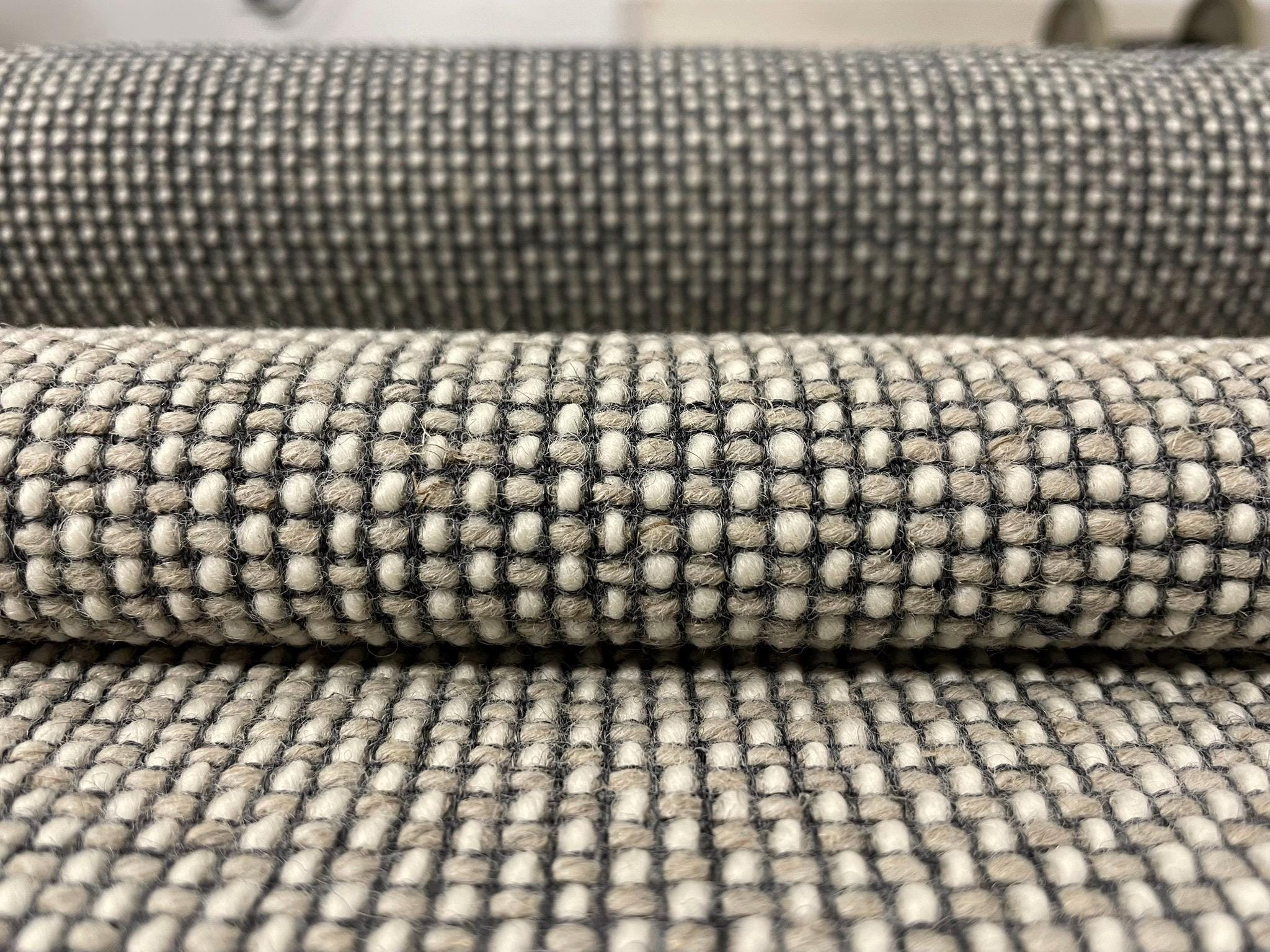 5 yds Camira Craggan Flax Esker Beige & Cream Nubby Wool Upholstery Fabric ES