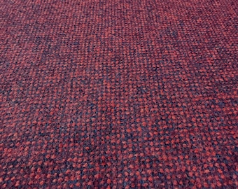 9.625 yards Maharam Beck Red & Dark Blue Woven Wool Blend Upholstery Fabric - 2 pieces