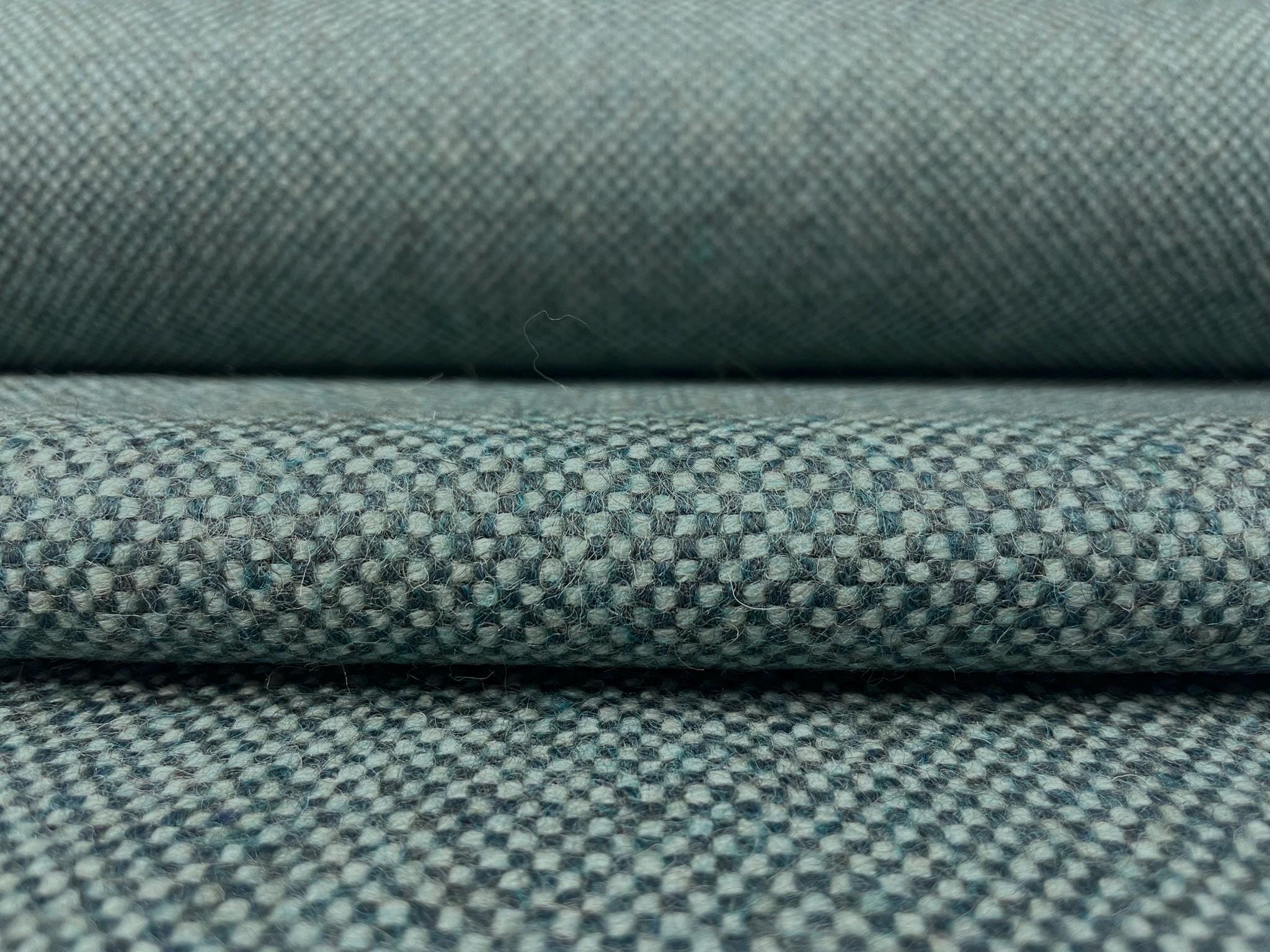 16.5 Yards Maharam Firma Islet Blue Green Wool Upholstery Fabric - ER ...