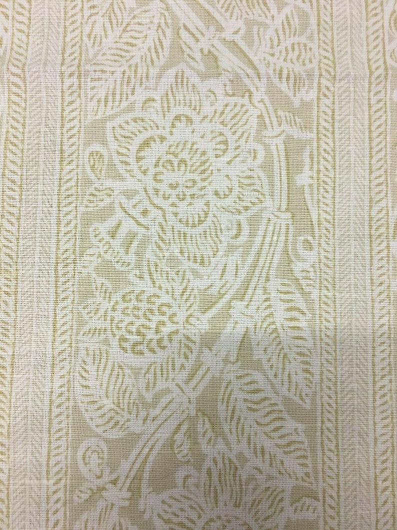 1.375 yds Creation Baumann Contemporary Floral Stripe Sand /& Cream Multi-Purpose Fabric