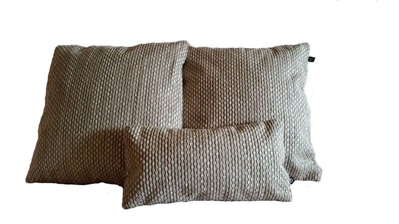 3 Nobilis Grain De Cafe Silver Cream Pillow Covers Three B4