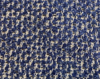6.75 yds Herman Miller Starlet Navy Blue Textured Italian Cotton Blend Upholstery Fabric T-15