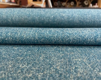 72&quot; x 35&quot; Camira Hemp Trough Blue Woven Wool Upholstery Fabric Remnant HWP20 - FJ