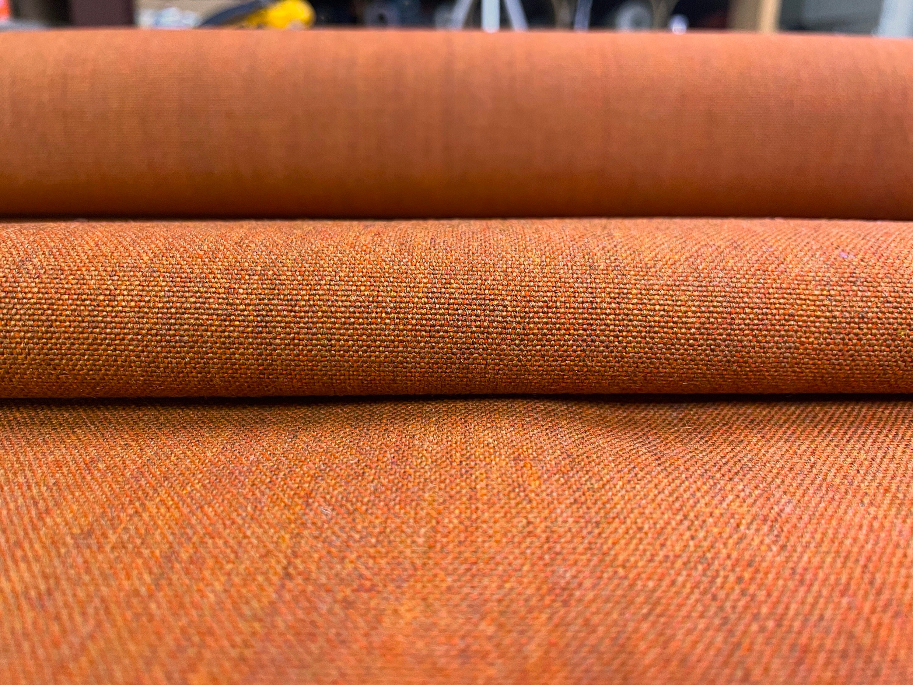 7.375 Yds Maharam Kvadrat Remix 443 Orange & Copper Woven Wool