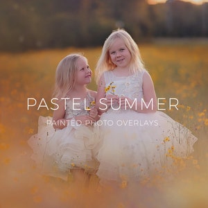 Pastel Summer Painted Photo Overlays for Photographers, Photoshop Painted Overlays, Summer Pastel Overlays