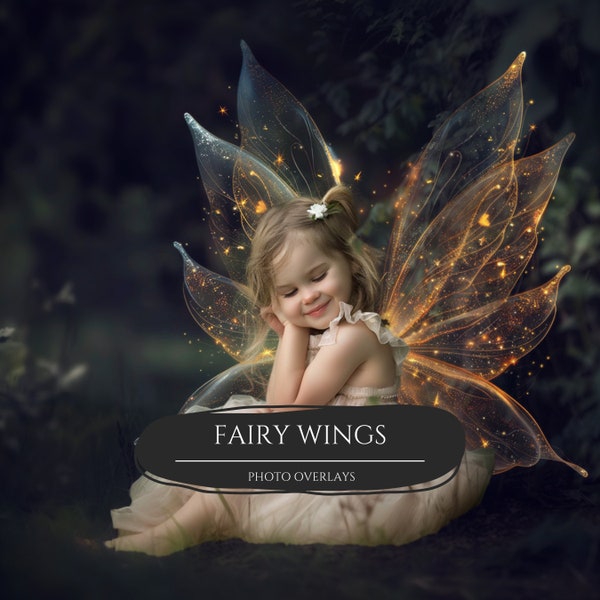 Fairy Wings Photo Overlays Photoshop Effect for Composite Photography, fairy dust, Butterfly wings, Maternity overlays