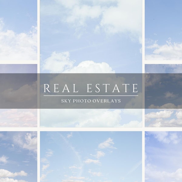 20 Real Estate Sky Photo Overlays, Sky Replacement, Photoshop Overlays