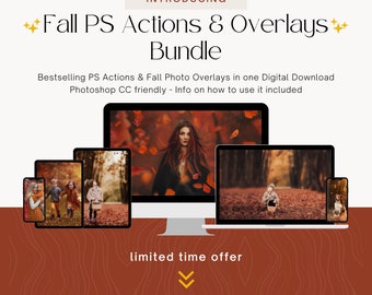 Bundle Fall Photoshop Actions and Photoshop Overlays, Bundle PNG designs, Trending now digital, Digital Backdrops