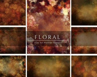 12 Floral Fine Art Textures, Photoshop Overlays, Fall Backdrops, Maternity Backdrop Overlays