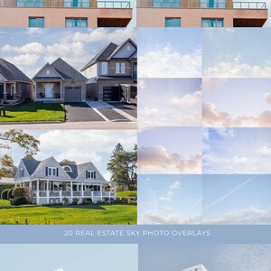 20 Real Estate Sky Photo Overlays, Sky Replacement, Photoshop Overlays