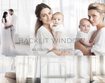 30 Backlit Window Digital Backdrops White Room Photoshop Overlays ...