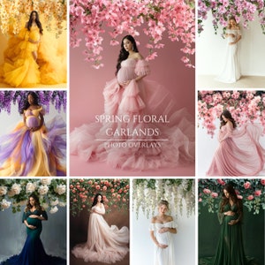 Spring Floral Garland Overlays for Composite Photography, Maternity ...