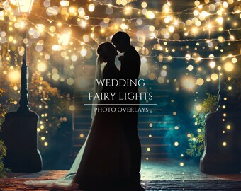 Wedding String Fairy Light Overlays for Composite Photography, Wedding Backdrop Overlays, Wedding Bokeh Background