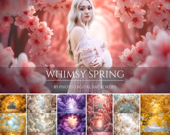 Bundle Whimsy Spring Blurred Digital Backdrops for Composite Photography Instant Download