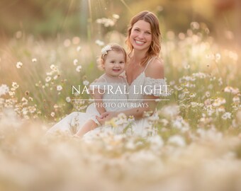 49 Natural Light Photo Overlays for Composite Photography, Lens Flare, Light Beams Sunlight Overlays, Instant download