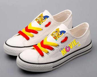 Custom Simpsons Family Canvas Sneakers, Cartoon Portrait Shoes, Customizable Print Footwear, Unisex Athletic Trainers