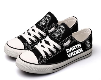Darth Vader Portrait Canvas Shoes, Star Wars Sneakers, Custom Print Footwear (Unisex)
