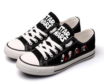 Darth Vader Portrait Canvas Shoes, Star Wars Sneakers, Custom Print Footwear (Unisex)