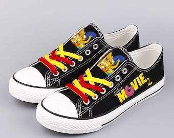 Custom Simpsons Family Canvas Sneakers, Cartoon Portrait Shoes, Customizable Print Footwear, Unisex Athletic Trainers
