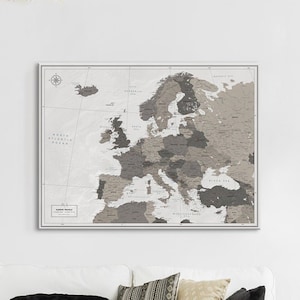 Europa Reise Karte Print - Pin Poster - Geschenk für Reisende | Pin Abenteuer Landkarte