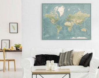 Push pin world map canvas - Personalized gifts for mom - World map wall art | Pin Adventures