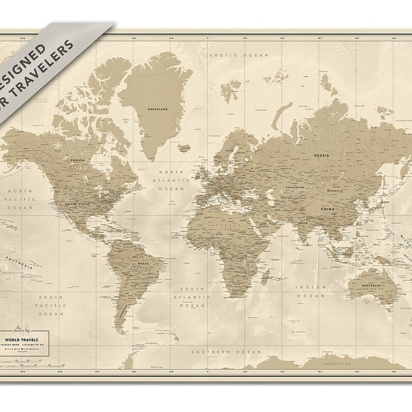 World Map Poster Etsy
