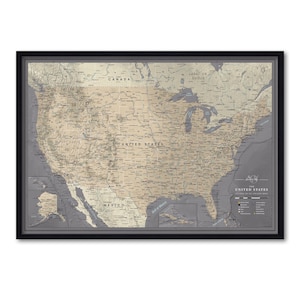 Vintage Landkarte USA - Poster von USA als Pinnwand mit Pinnwand | Pin Abenteuer Landkarte
