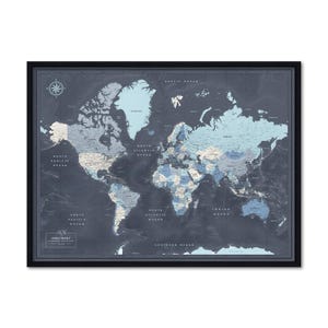 Push pin map of the World, Anniversary gift, Inspirational Travel gift, Pin Board, 100 Pins