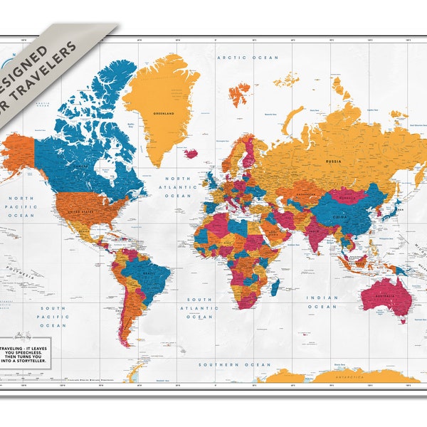 Laminated World Map Educational Type Poster Wall Chart Etsy Rise Bilarasa Il 600x600.3775982462 E3p6 