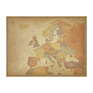 Push Pin Europe Map Poster – Travel Adventure Wall Art