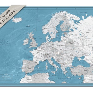 Europa Karte Poster - personalisierte Landkarte Europa - Reisegeschenk Pin Abenteuer Landkarte