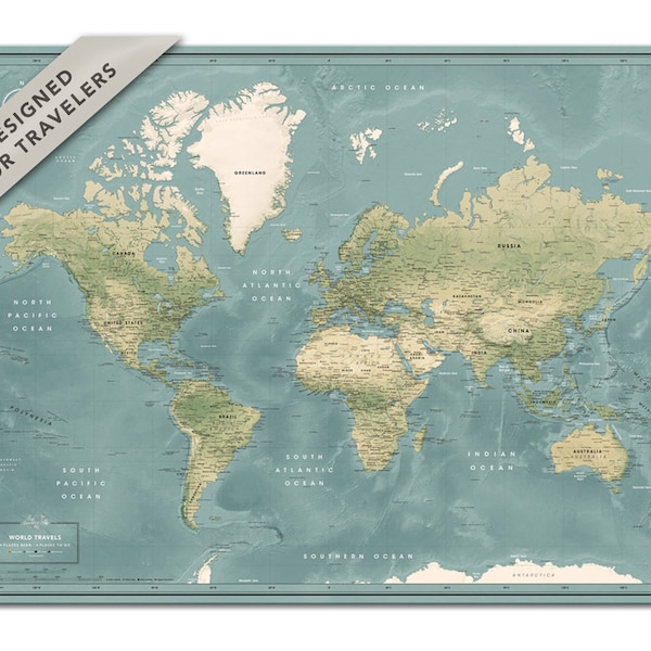 World Map Poster Etsy