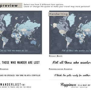 World Map Poster to Track Travels, Personalized Push Pin Travel Map, Personalized Gift, Map of The World Wall Art image 6
