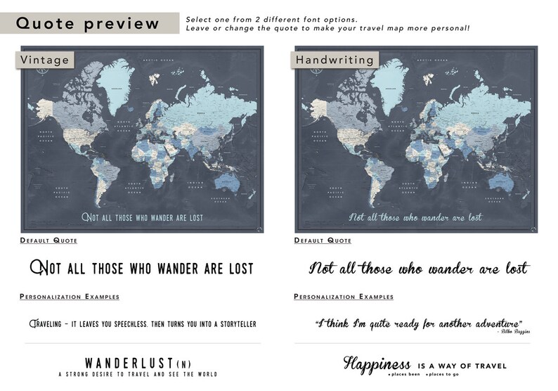 World Map Poster to Track Travels, Personalized Push Pin Travel Map, Personalized Gift, Map of The World Wall Art image 6