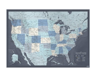 USA Push Pin Map Poster – Personalized Travel Pinboard