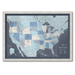 Carte des États-Unis avec punaises - Carte des États-Unis avec des épingles pour marquer les voyages - Carte des États-Unis pour le suivi | Carte Aventure avec épingle