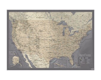 USA Travel Map Poster – Push Pin Adventure Map, Gift for Traveler