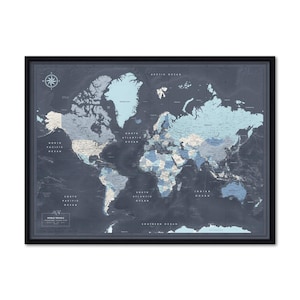 Carte du monde avec punaises, cadeau d'anniversaire, cadeau de voyage inspirant