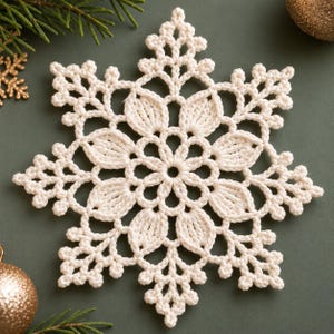 Crochet Snowflake Pattern PDF, Christmas Ornament Crochet Pattern, Easy Holiday Decor, Lace Snowflake DIY, Instant Download, Trendy Design