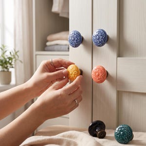 Matte keramische knop – Minimalistische ronde handgreep voor dressoirs en kasten