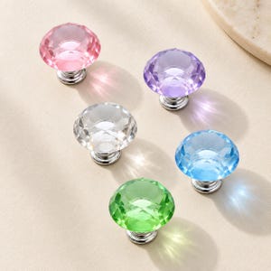 Crystal Look Glass Handle 3cm Elegant Drawer Knob for Furniture, Cupboards, Vanities and Home Decor