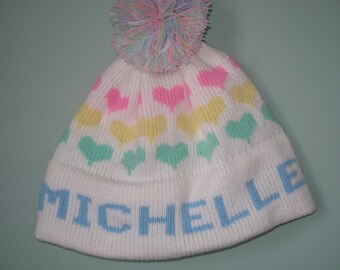 Personalized & Handmade child's knit hat - Michelle