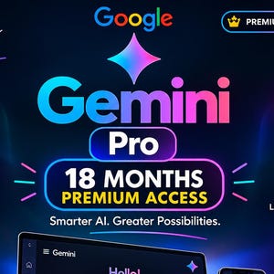 Gemini Pro 18 Months Premium Access | AI Assistant Subscription | Advanced AI Tools | Instant Digital Delivery