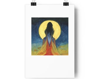 She Whose Throat is Shining - Watercolor and Gouache Painting of Kali - Giclée Art Print