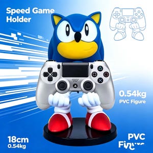 Sonic telefoon- en controllerhouder, 18 cm PVC gamingfiguur, bureauhouder voor controllers en smartphones, cadeau voor Sonic-fans en gamers